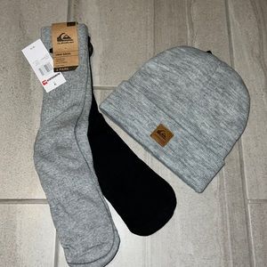 •QUIKSILVER - CREW SOCKS AND BEANIE BUNDLE FOR MEN NWT •